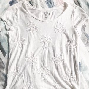 Loft T Shirt with flower stitch detail